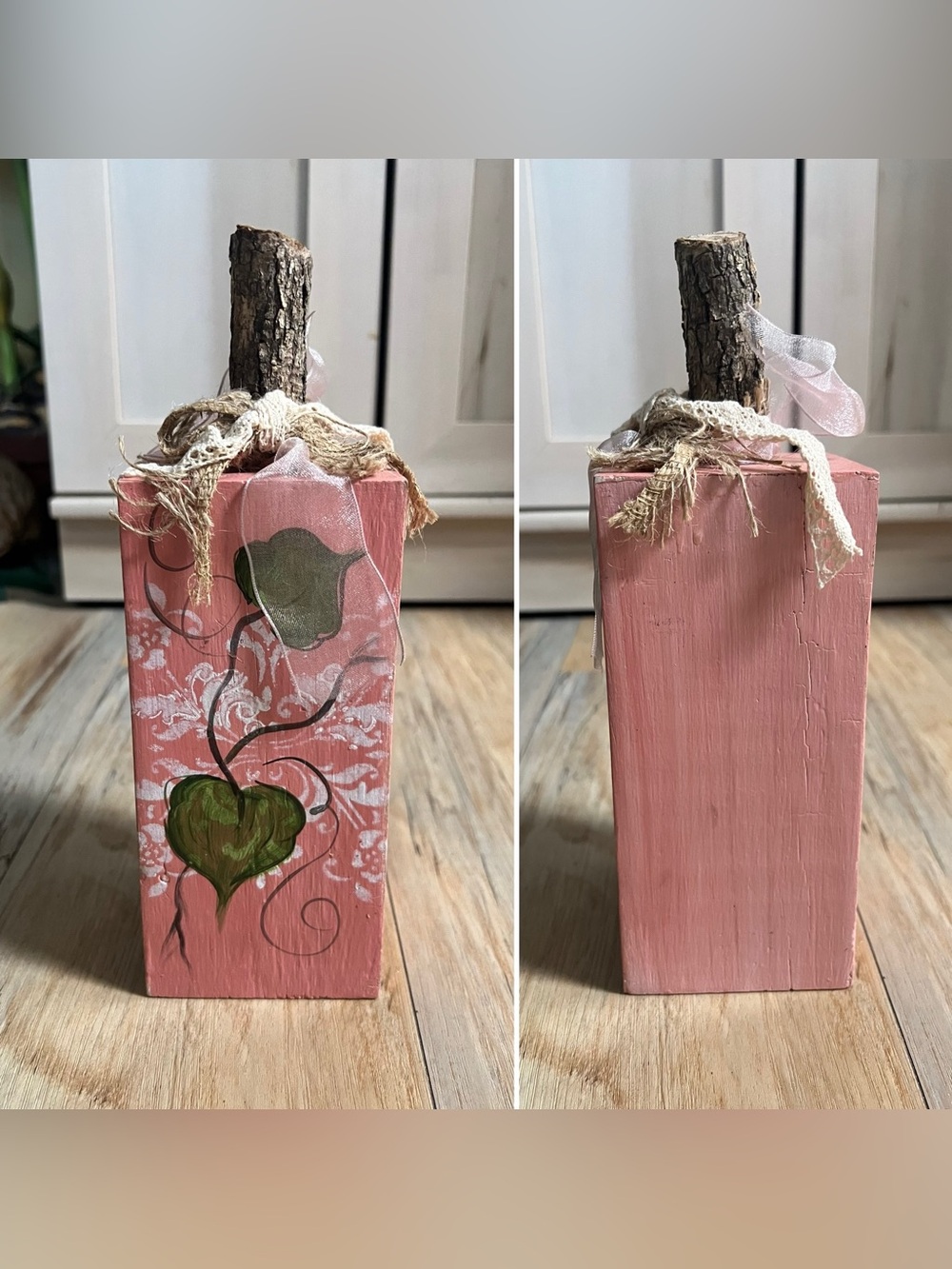 Unique - Hand Painted Block - Rustic / Primitive Farmhouse - Shabby Chic Decor